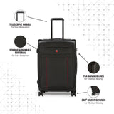 SWISSBRAND Perth Soft Body Cabin Black Luggage Trolley