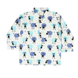 CASA DE NEENEE Sheep Blue Cotton Manderine  Pyjama Set, 5-6 Yrs