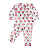 CASA DE NEENEE Sheep Pink Cotton Peter Pan A-line Pyjama Set, 4-5Yrs