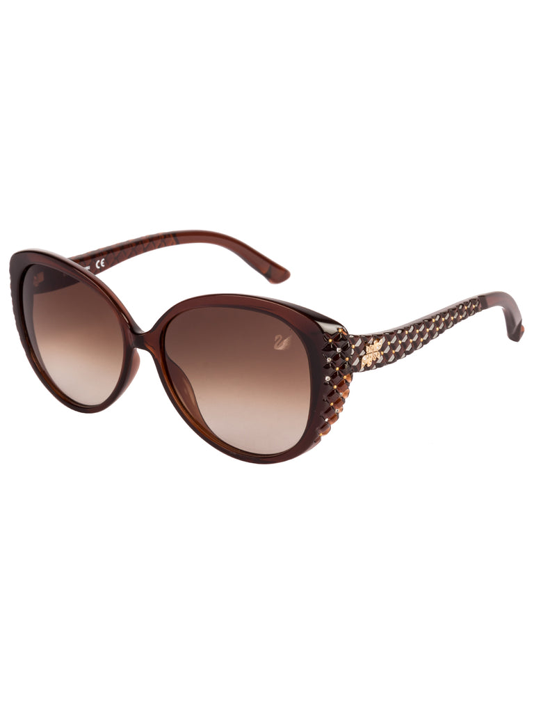SWAROVSKI Oval Sunglass with Brown  Lens for Women