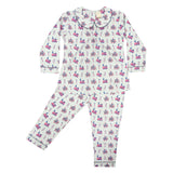 CASA DE NEENEE Trains Cotton Peter pan collar  Pyjama Set, 3-4 Yrs