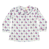 CASA DE NEENEE Trains Cotton Peter pan collar  Pyjama Set, 3-4 Yrs