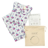 CASA DE NEENEE Trains Cotton Peter pan collar  Pyjama Set, 3-4 Yrs
