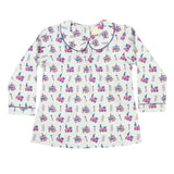 CASA DE NEENEE Trains Cotton Peter pan collar  Pyjama Set, 8-10 Yrs