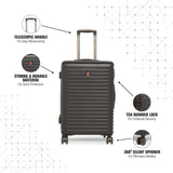 SWISSBRAND Dublin Hard Body Medium Black Luggage Trolley