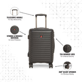 SWISSBRAND Dublin Hard Body Cabin Black Luggage Trolley