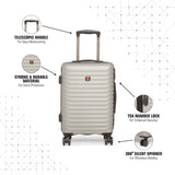 SWISSBRAND Dublin Hard Body Cabin Grey Luggage Trolley