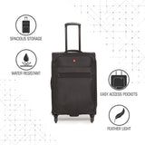 SWISSBRAND Hamilton Soft Body Medium Black Luggage Trolley