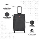 SWISSBRAND Hamilton Soft Large Dark Grey Luggage Trolley